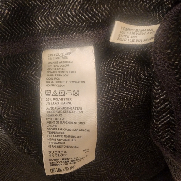 Tommy Bahama Quarter Zip Longsleeve Charcoal Gray Chevron Pullover Mens XXL - Picture 4 of 9